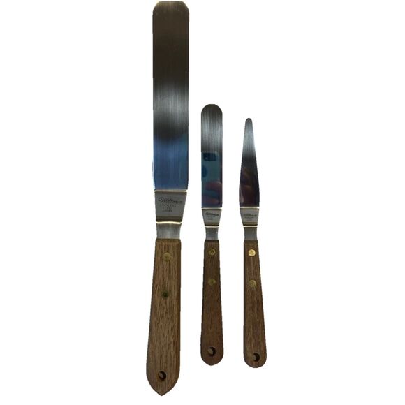 Lot of 3 Vintage Wilton Stainless Steel Cake Icing Knife Spatula Spreader Japan - Picture 1 of 5